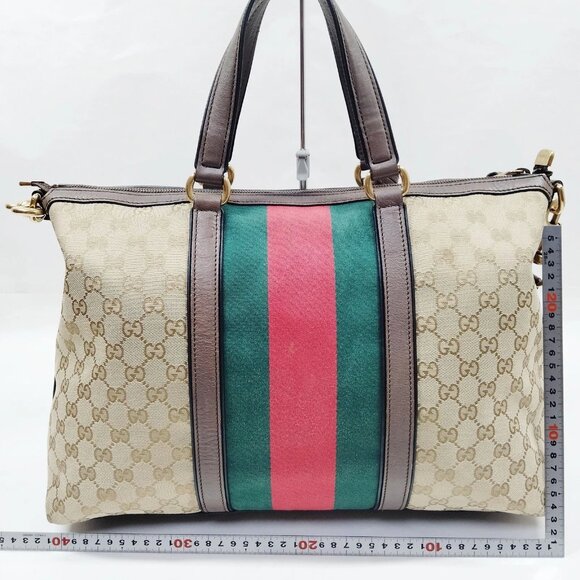 Authentic Gucci Tote Bag Sherry Line Brown Canvas mn472-013026 - Picture 2 of 16